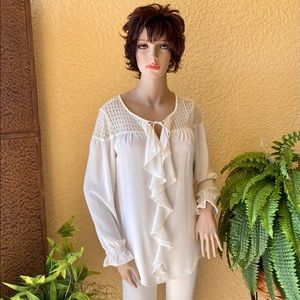 Relativity brand sheer white top. NWT